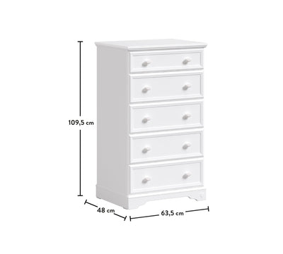 Commode Tall Rustic White