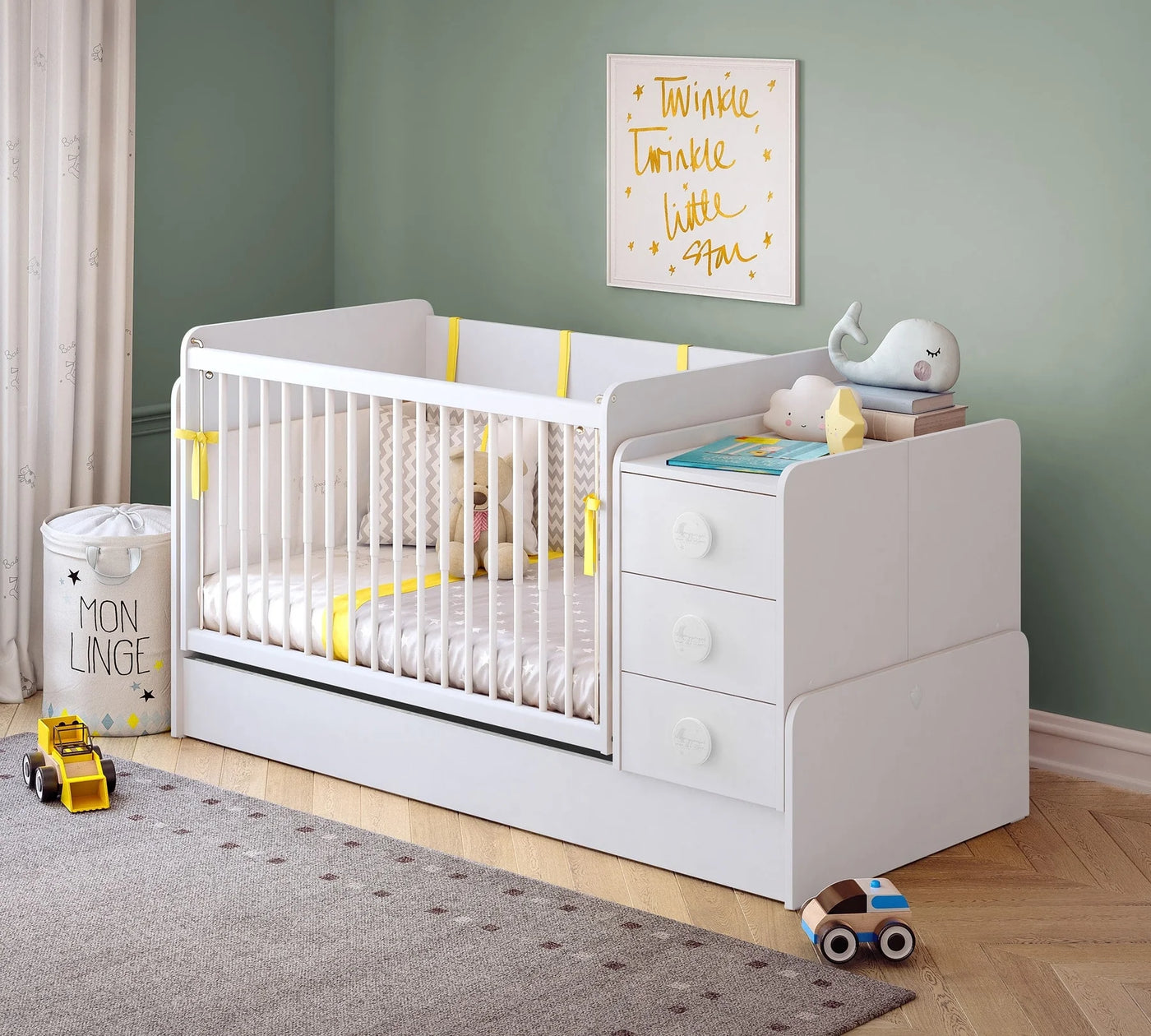Lit évolutif Baby Cotton Swinging 70*115cm / 70*160cm