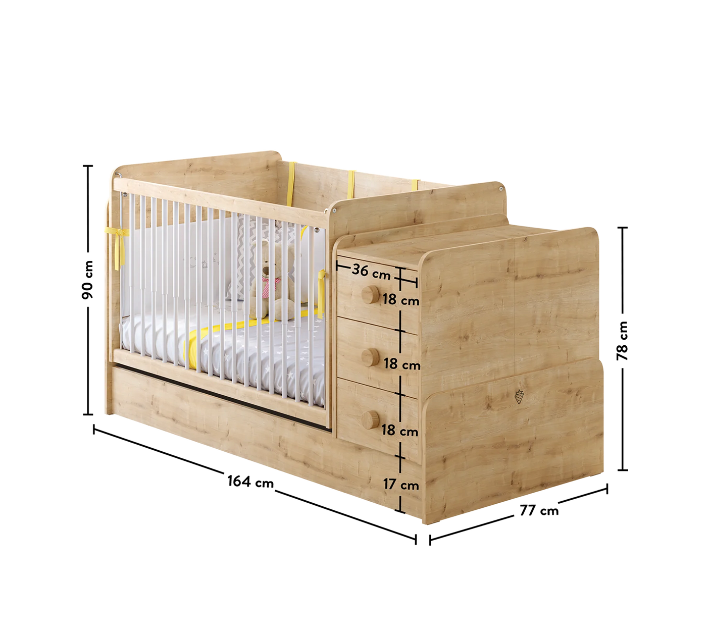 Lit évolutif Baby Mocha Swinging 70*115cm / 70*160cm