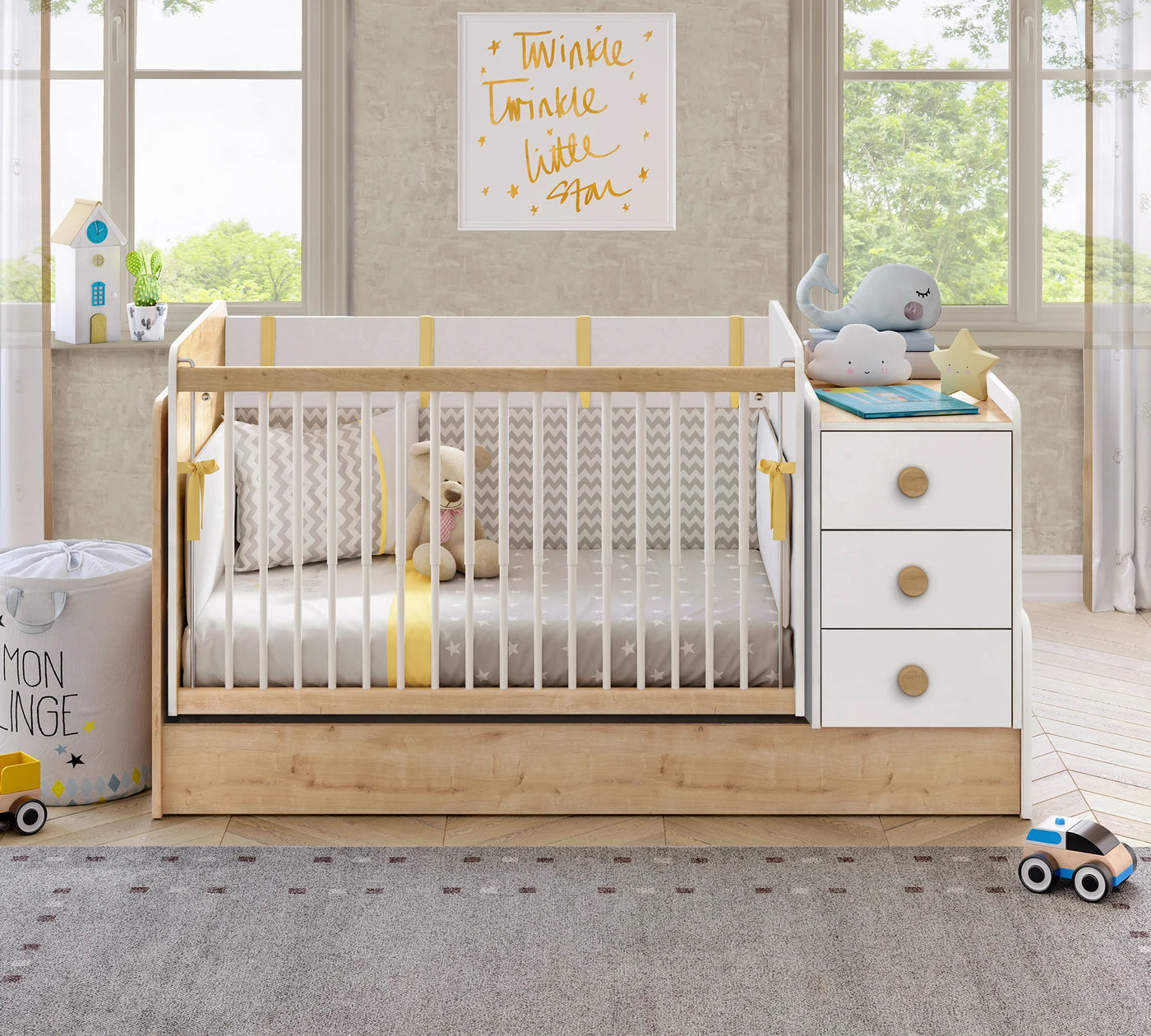 Lit évolutif Baby Natura Swinging 70*115cm / 70*160cm