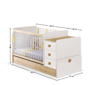 Lit évolutif Baby Natura Swinging 70*115cm / 70*160cm