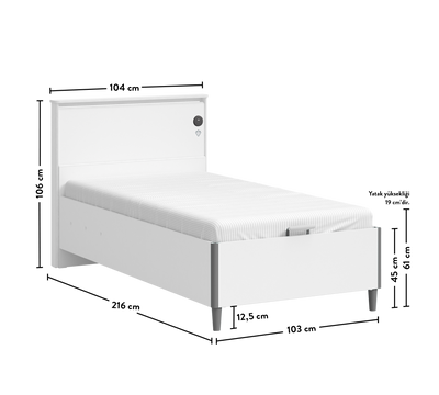 White Bazalı Karyola