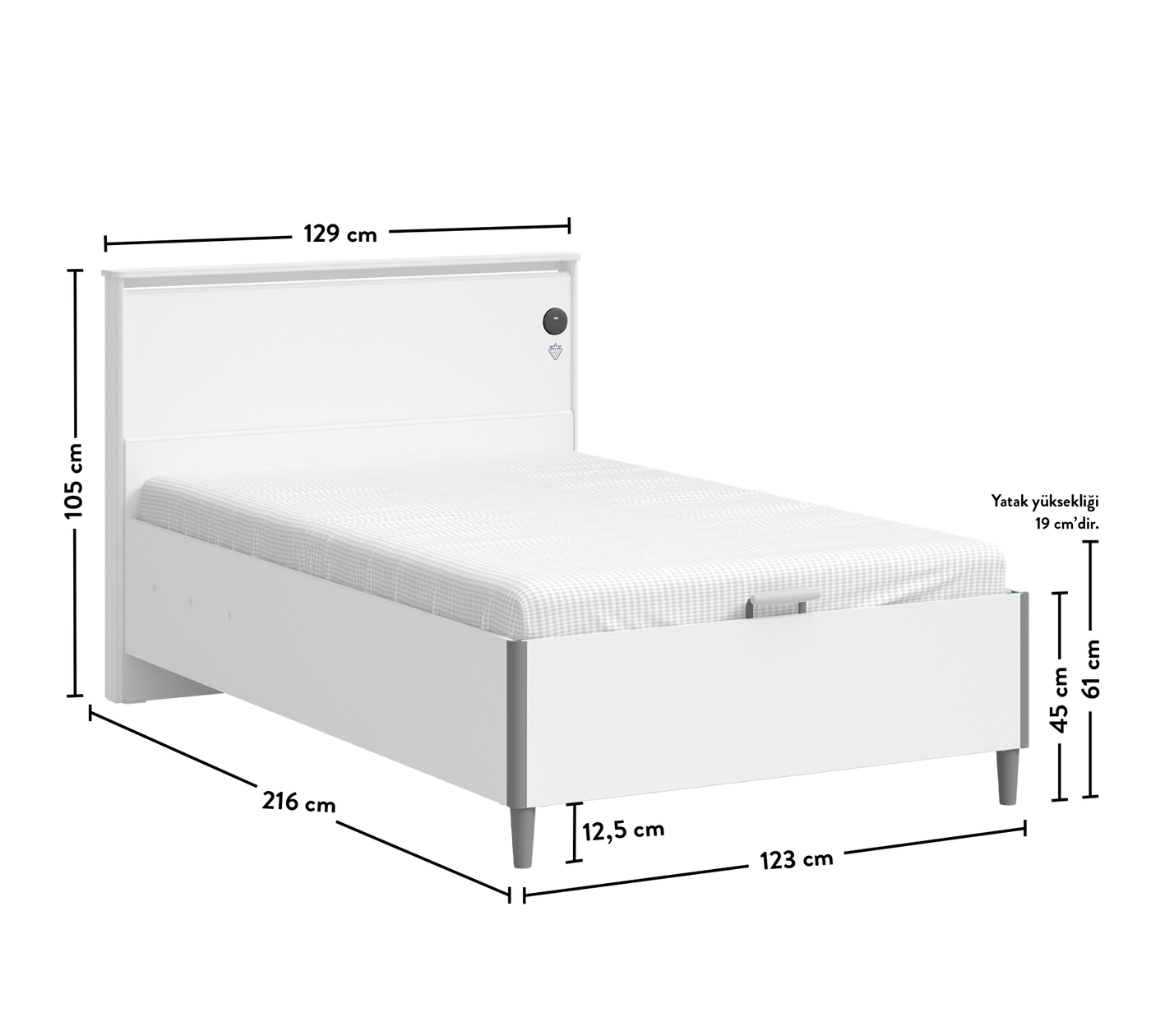 White Bazalı Karyola