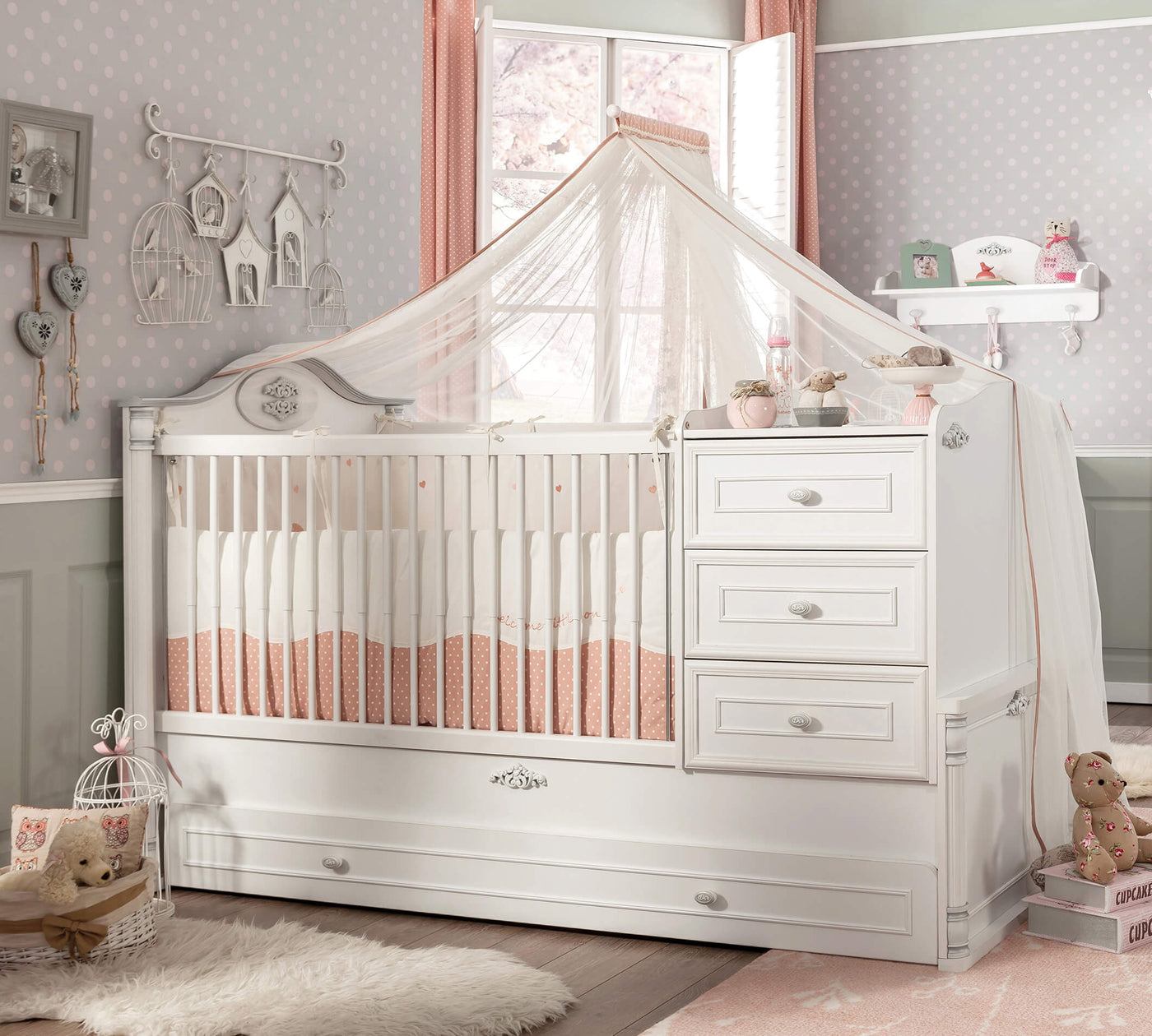 Romantic Lit Bebe Convertible (Avec Lit Tiroir) (80x180 cm)