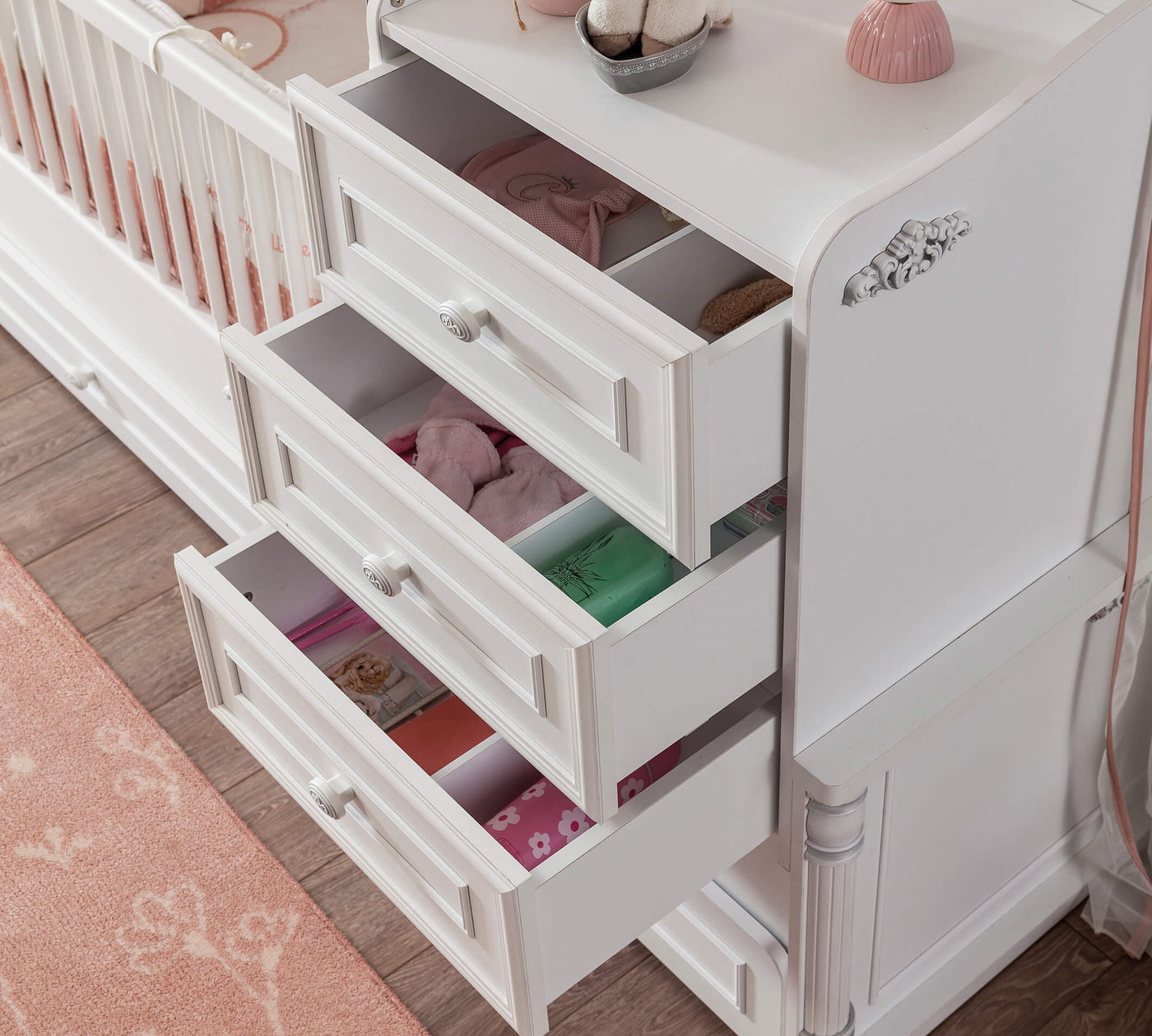 Romantic Lit Bebe Convertible (Avec Lit Tiroir) (80x180 cm)