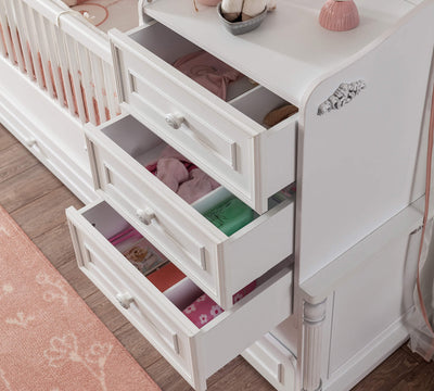 Romantic Lit Bebe Convertible (Avec Lit Tiroir) (80x180 cm)