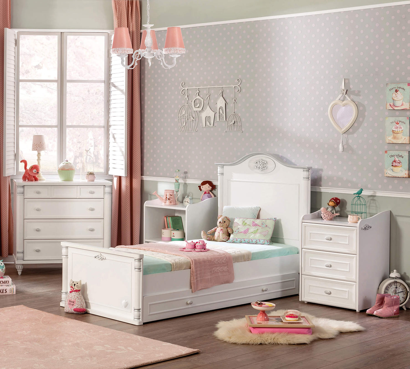 Romantic Lit Bebe Convertible (Avec Lit Tiroir) (80x180 cm)