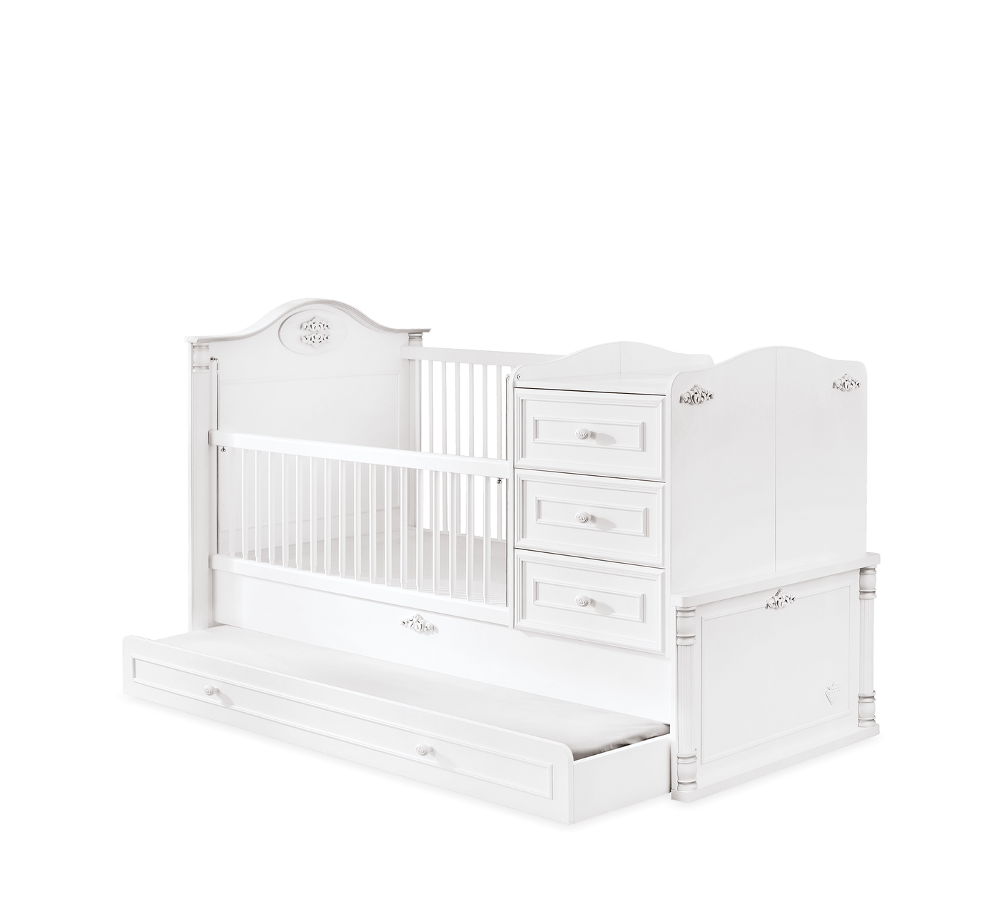 Romantic Lit Bebe Convertible (Avec Lit Tiroir) (80x180 cm)