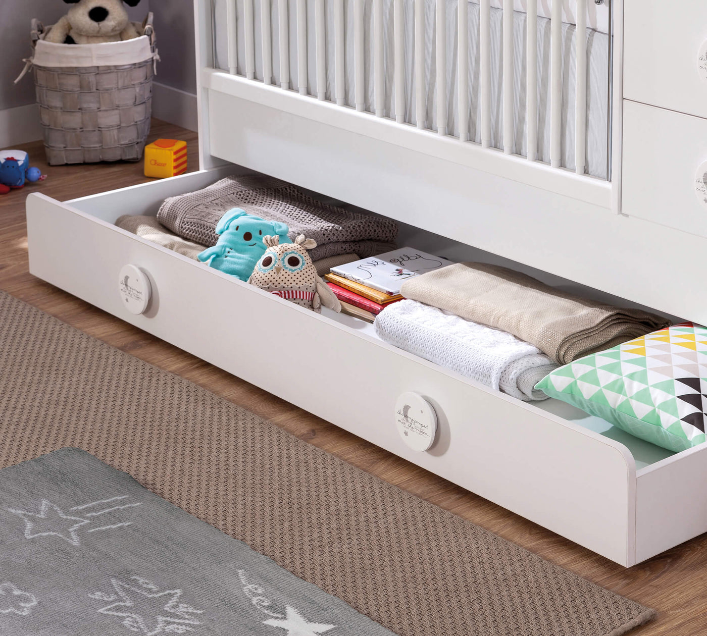 Lit évolutif Baby Cotton (Avec Lit tiroir) (80x180 cm)