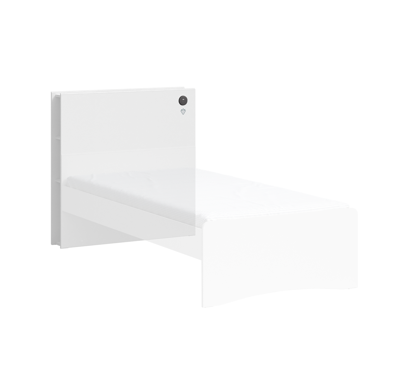 Tête de lit Smart white avec niches de rangement (100 cm)