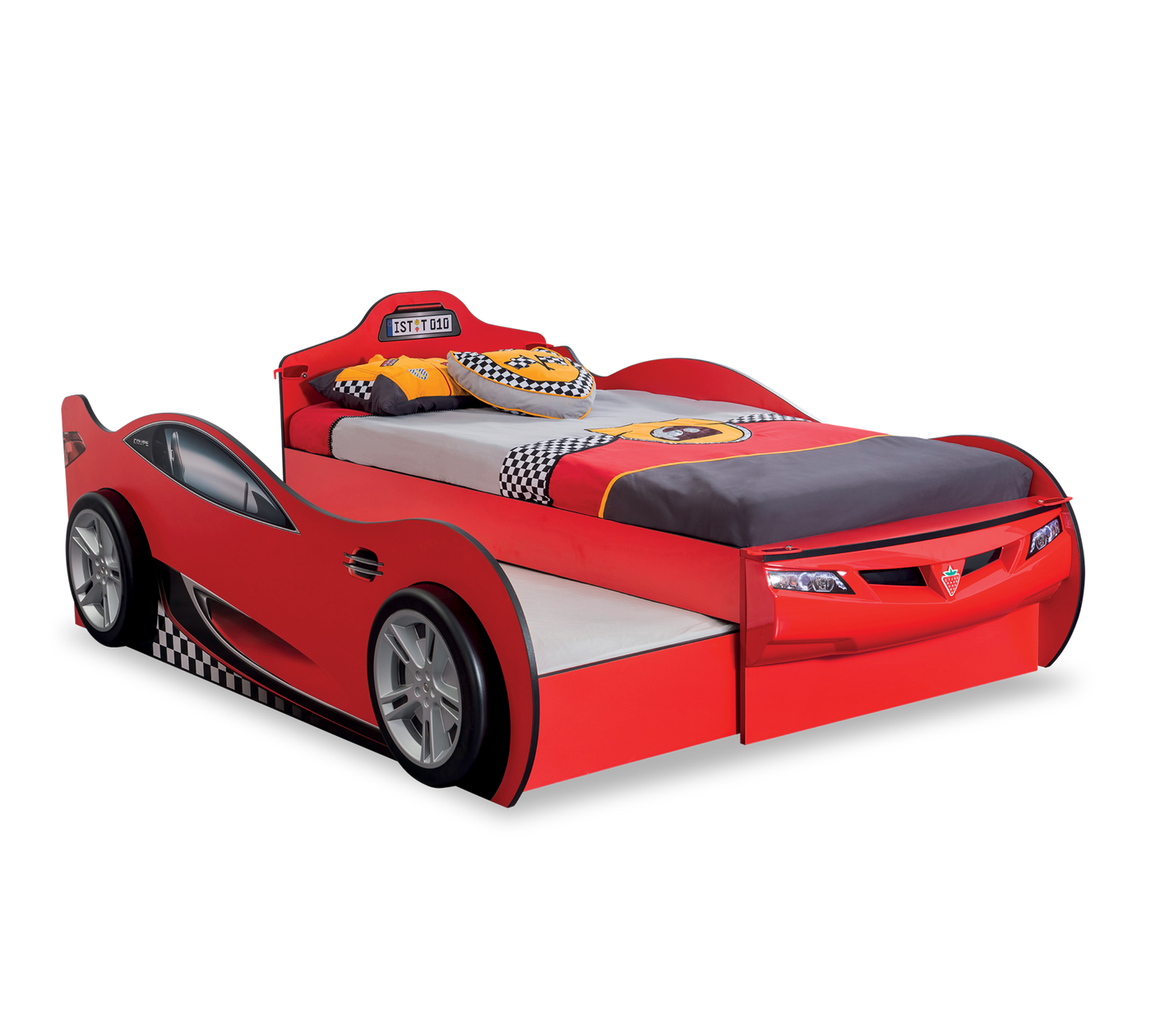 Lit Voiture Friend Rouge (90x190 cm) - (90x180 cm)