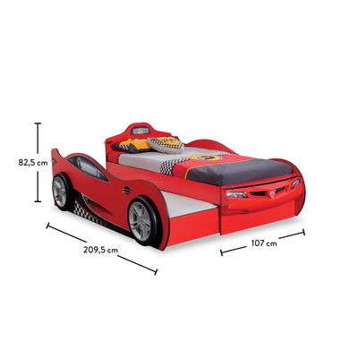 Lit Voiture Friend Rouge (90x190 cm) - (90x180 cm)
