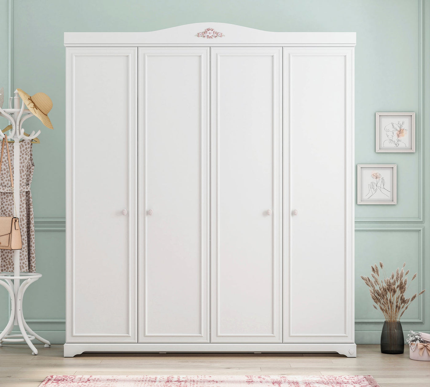 Armoire 4 Portes Rustik White