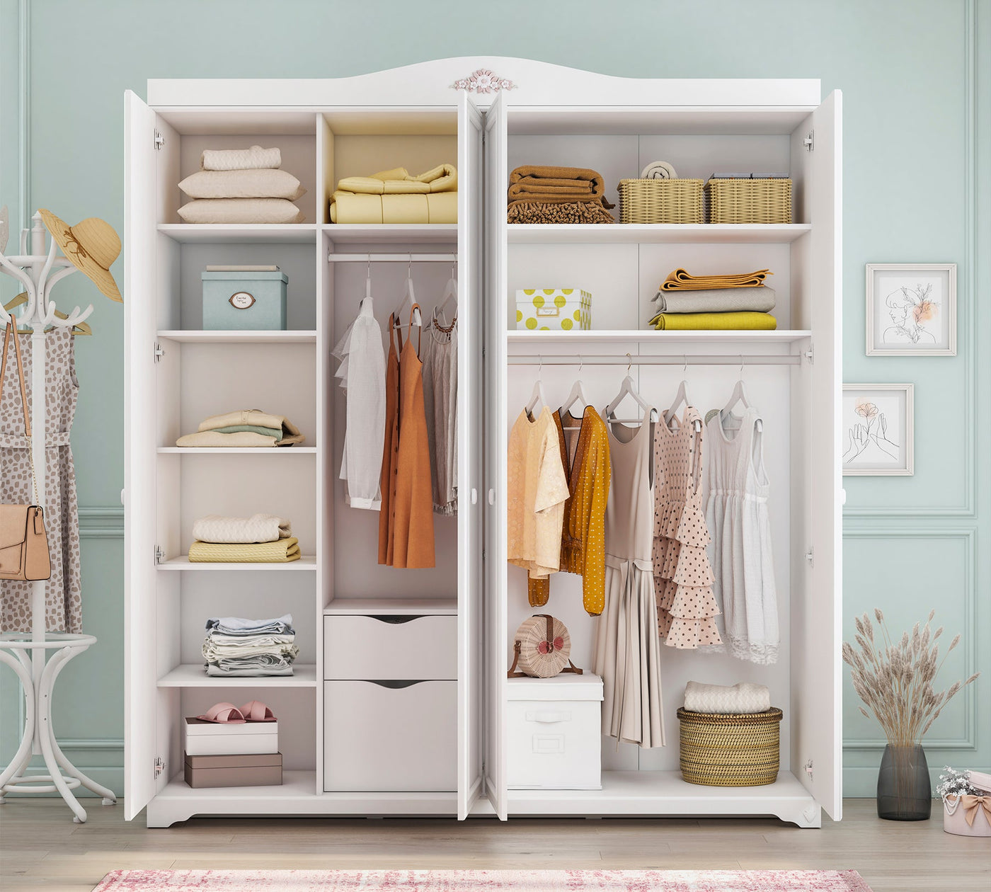 Armoire 4 Portes Rustik White