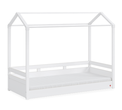 Lit cabane avec toit Montessori White (90x200 cm)