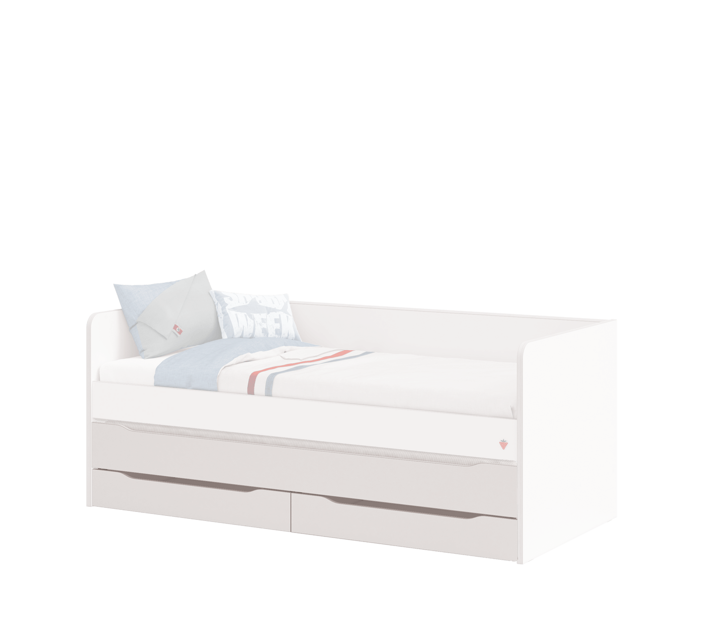 Lit tiroir et tiroirs de rangement Studyo white (90x200cm)