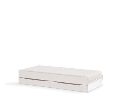 Lit tiroir et tiroirs de rangement Studyo white (90x200cm)