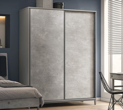 Armoire 2 Portes Coulissantes Space Gray